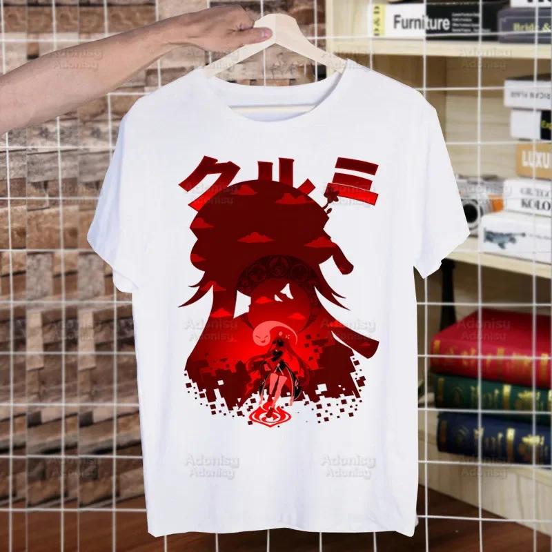 Genshin Impact HuTao Cartoon Kawaii  Unisex's Tshirt Cute Shirt  Unisexs Fashion T-Shirt For  Unisex Casual Tops Short Sleeve Shirt