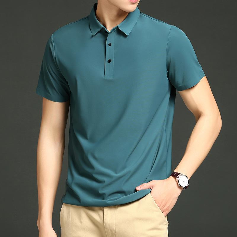 Summer Men's Traceless Short Sleeve T-Shirt Men's Lapel POLO Shirt Premium Casual Top