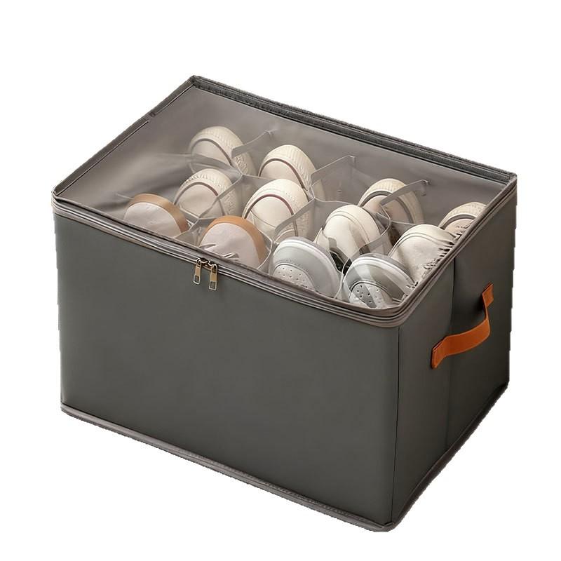 1 Stück Faltbarer Schuhorganizer - Robuste staubdichte Nylonbox mit transparenter Vorderseite und stapelbarem Design für Schrank/Bett/Reise, platzsparend