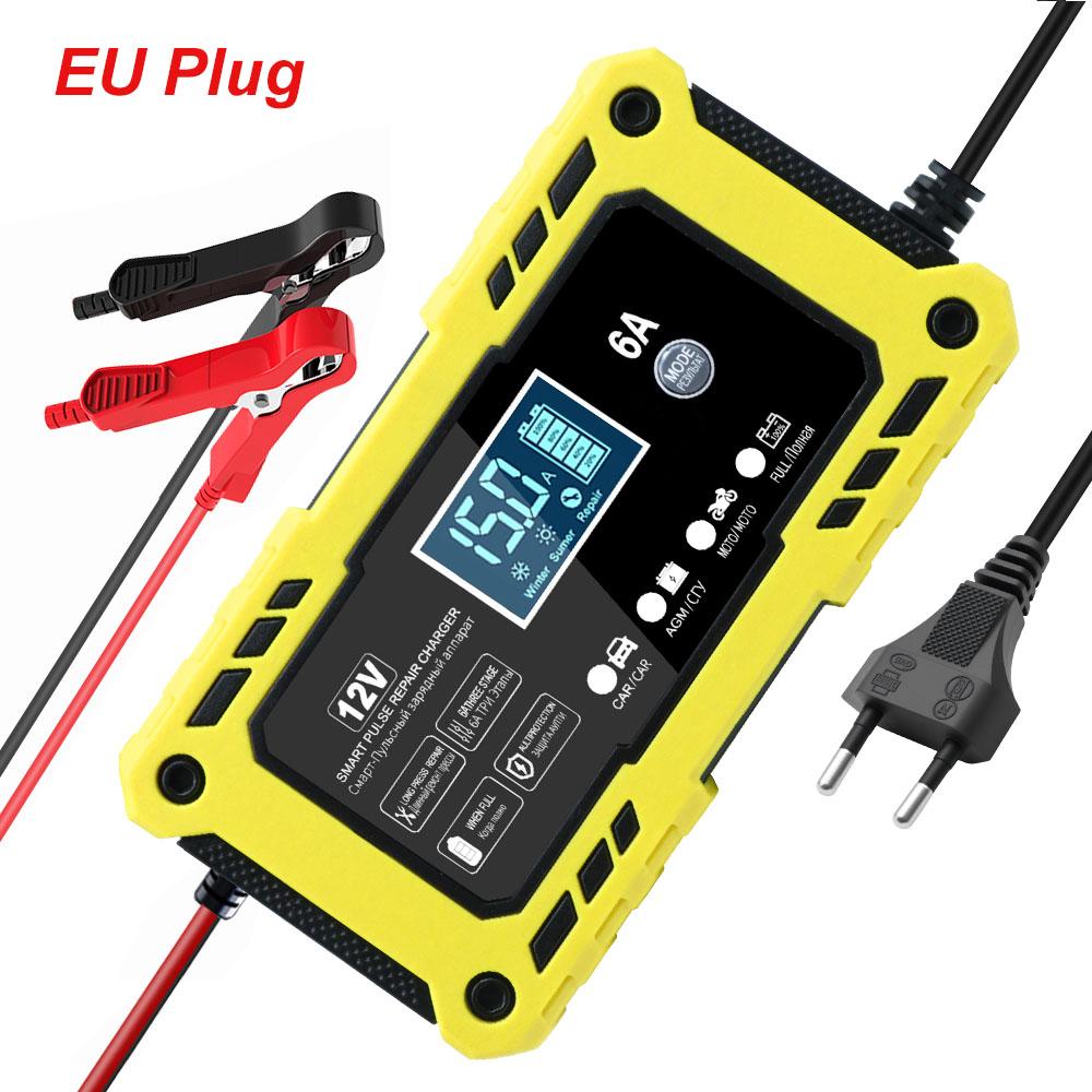 6A 12V Car Battery Chargers Intelligent Pulse Repair Automotives Battery Storage Batteries Maintenance 150W Power Truck Charger