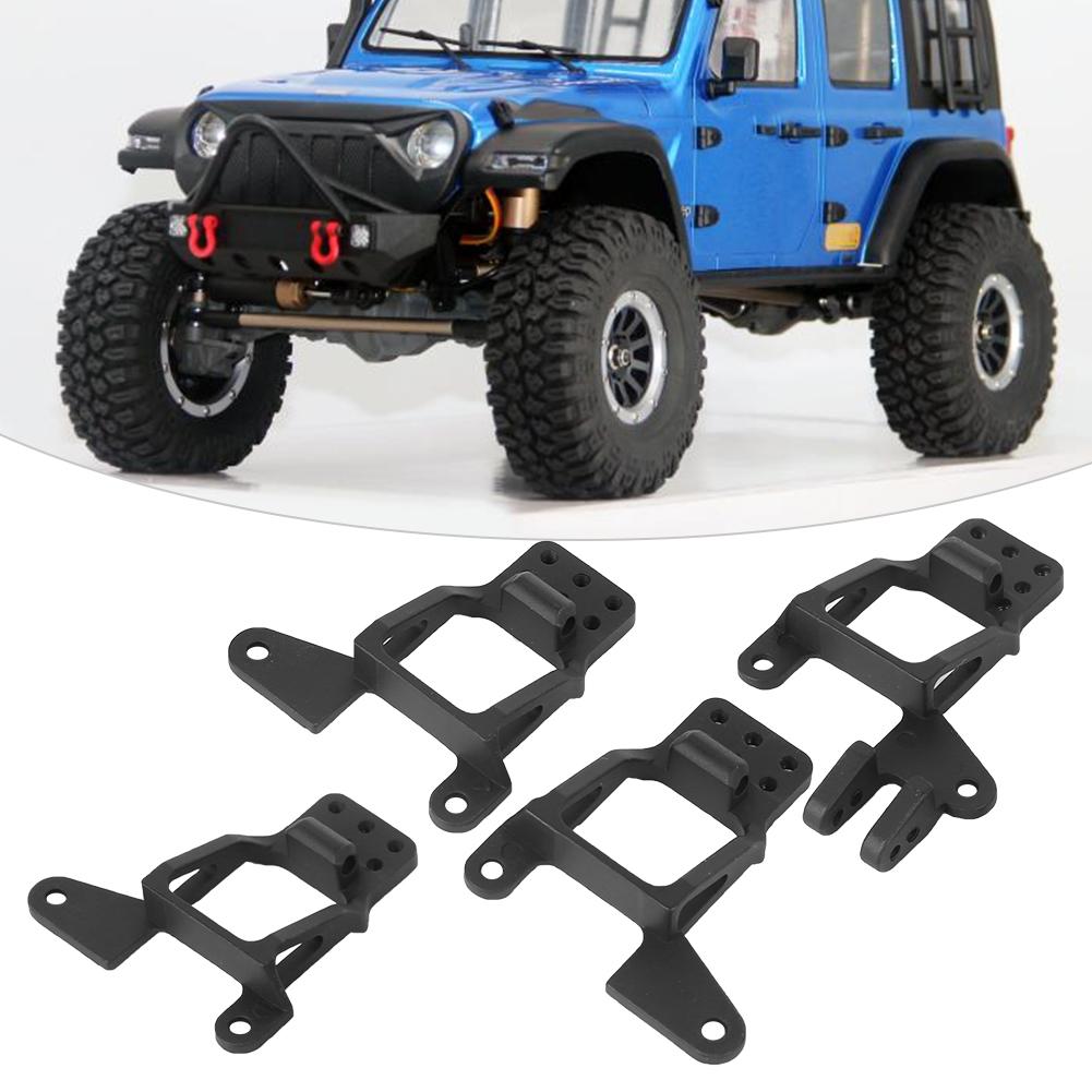 4pcs Multihole Adjustable Front Rear Shocks Struts Damper Towers Mount Fit for Traxxas TRX‑4 RC CarBlack