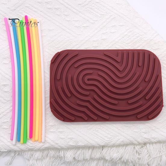 Sensory Activity Board Calming Stress Relief Colorful Silicone Stick Fidget Toy Fine Motor Skill Development Educational Busy Board Game Kids Adults