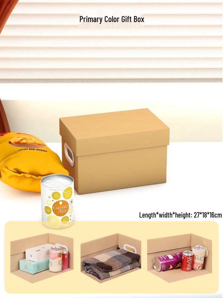 Hand-Painted DIY Cardboard Gift Box - Large Empty Birthday Packaging for Snacks