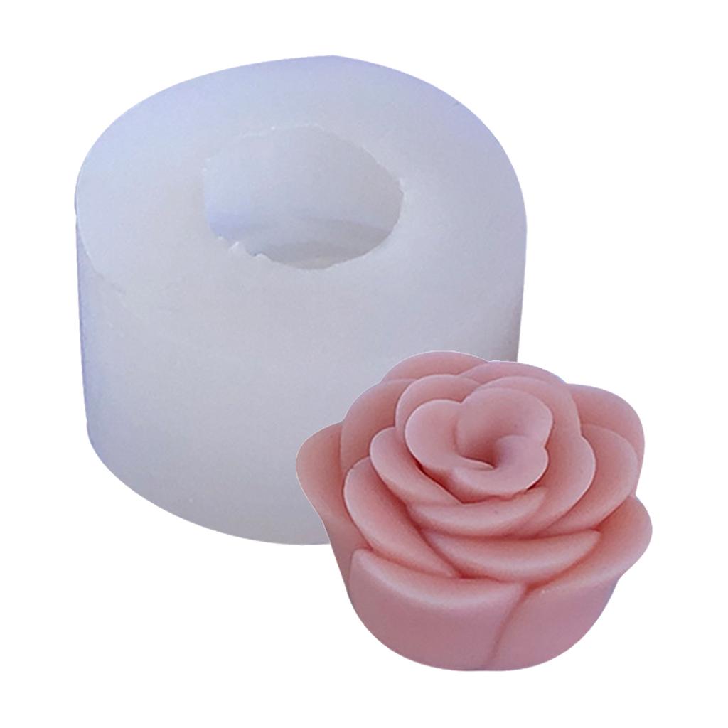 Camellia Flower Candle Mold Non Stick Easy to Demold for DIY Candle Gypsum Ornaments Home Decor Epoxy Resin Casting