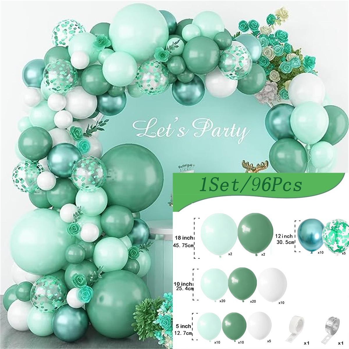 

Sage Green Balloon Set Anniversary Birthday Party Scene Arrangement Themed Balloon Arch Green Balloon Set