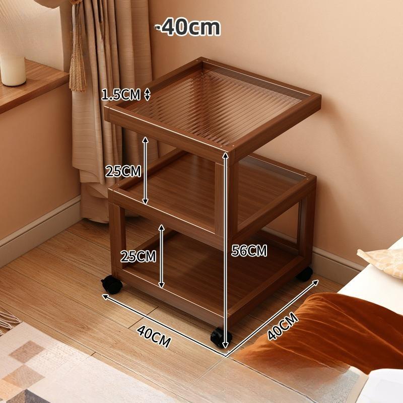 

Modern Acrylic Nightstand, Transparent Small Side Table with 2-Tier Storage, Space-Saving Mobile Cabinet for Studio Apartment