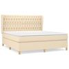 Maison Exclusive - Sommier à lattes de lit avec matelas Crème 180x200 cm Tissu