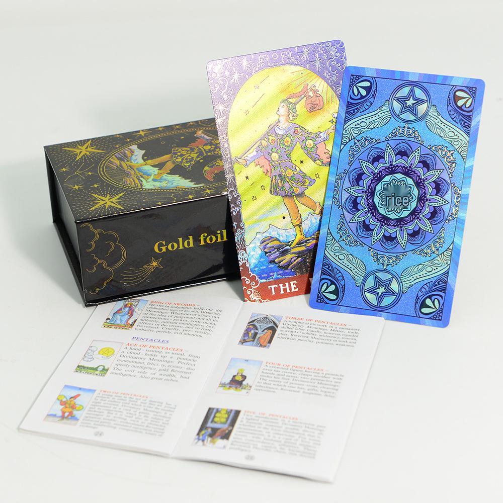 Rose Gold Waterproof Tarot Cards - 78-Card Classic Waite Hot Stamping Plastic Deck