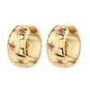 Gold Color Big Hoop Earrings for Women Fine Zircon Star Round Circle Piercing Earrings Fashion Party Jewelry Accessories