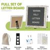 4 THOUGHT Letter Board Sign with 500 Letters 10" x 10" Felt Letter Board with Stand for First Day of School White Wooden Frame Message Board Vintage