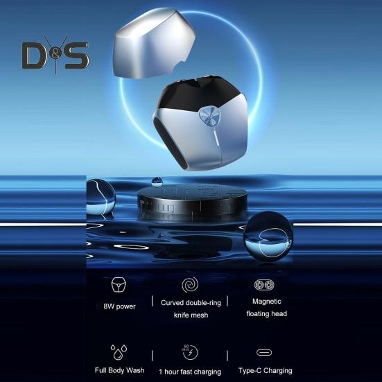 Herr Elektrisk Rakapparat Vattentät Typ-C Uppladdningsbar Mini Rese Roterande Rakapparat Bärbar Hår Skäggtrimmer Borttagningsverktyg Pappa Pojkvän Gåva