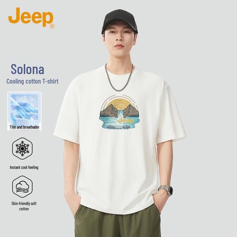 JEEP Men s Summer Casual Solid Color Short Sleeve T-Shirt L