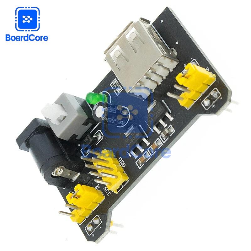 1-3Sets 3.3V 5V MB102 Breadboard Power Supply Module with 9V Battery Clip Power Cable 2.1x 5.5mm Male DC Jack Plug Diy Kit