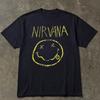Nirvana Smiley T-Shirt Black Vintage 00s Style Minimalist Y2K Tee