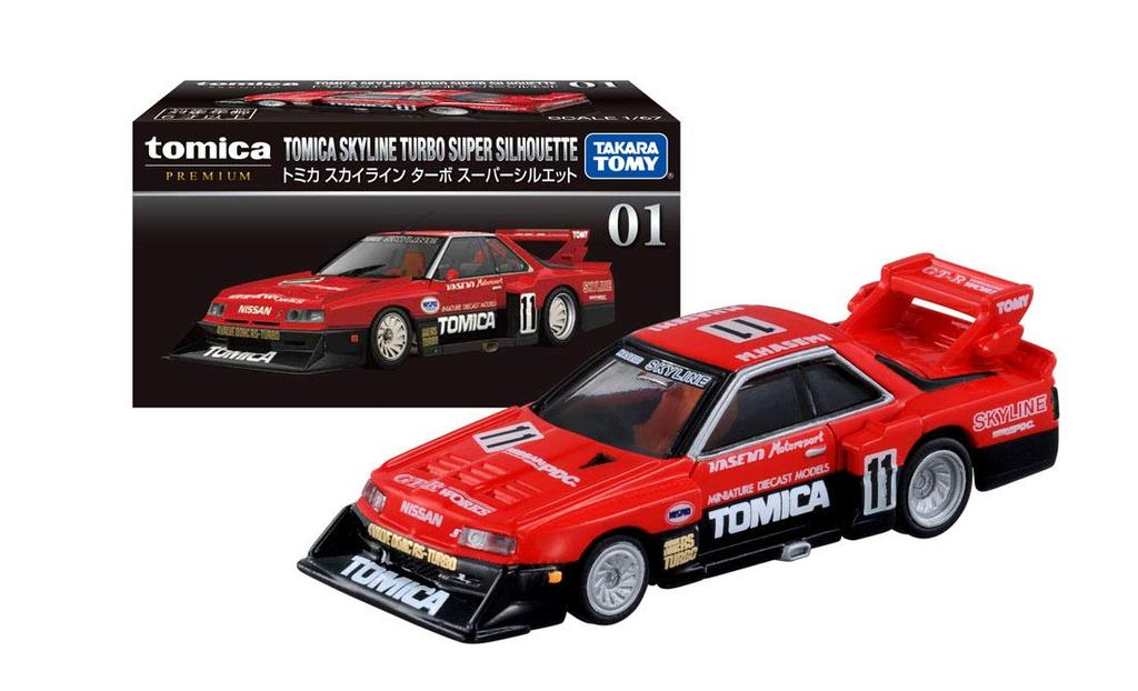 TAKARA TOMY "Tomica Premium 01 Skyline Turbo Super Silhouette" Miniature Car Toy, Unisex, Ages 3 and Up, Boxed, Meets Toy Safety Standards