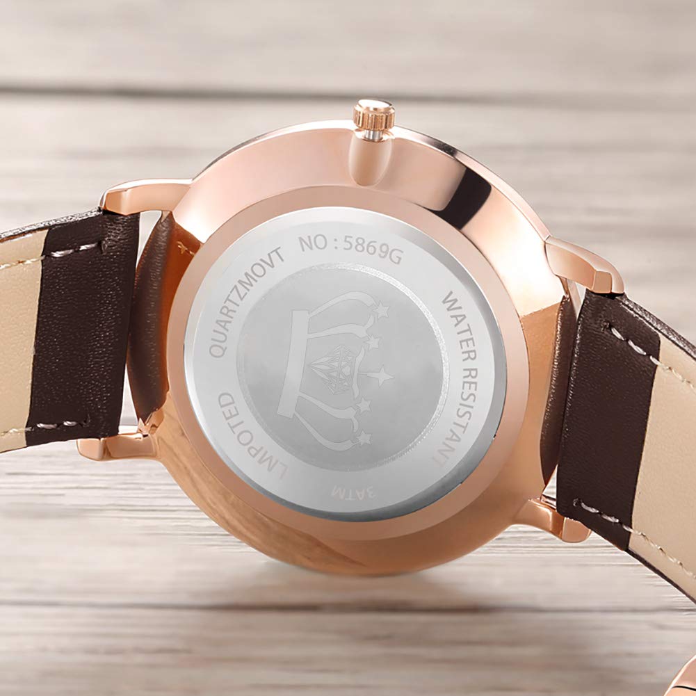 OLEVS Men's Watch, Simple, Business, Casual, Fashion Leather Watch, Slim Analog Quartz Movement, Popular for Banquets, Gentleman's Watch for Men