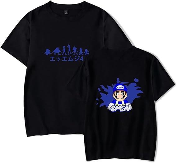 New SMG4 Merch Tshirt for Men and Women Casual Blue Logo Cartoon Print Short Sleeve Tops Tee S