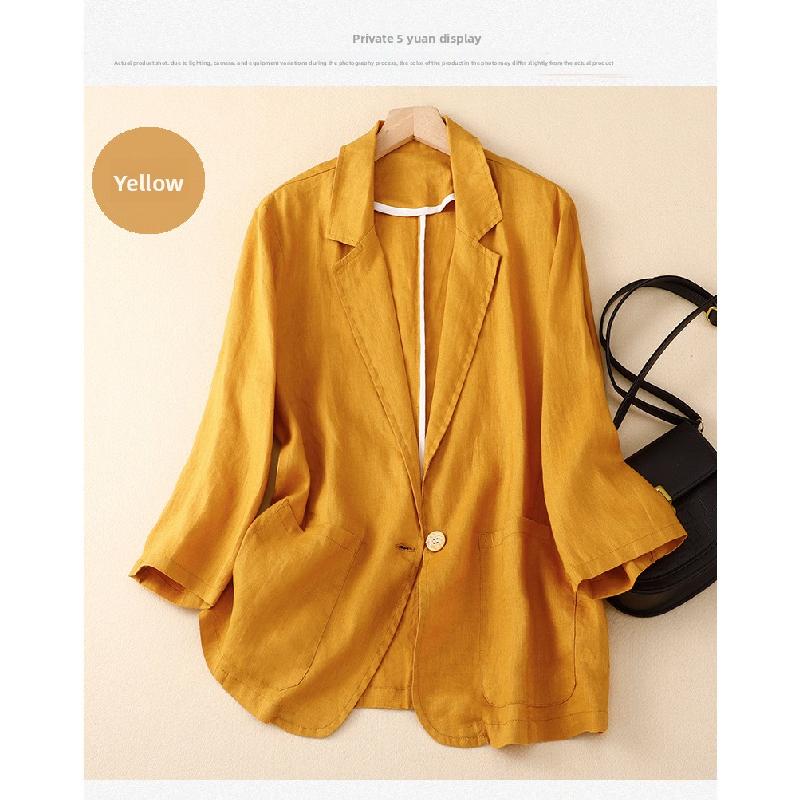 2026 New Casual Three-Quarter Sleeve Short Jacket for Women, Solid Color Blazer