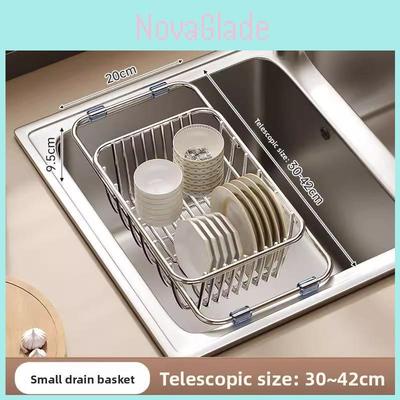 Stainless Steel Kitchen Dish Draining Rack With Expandable Design For Home Use