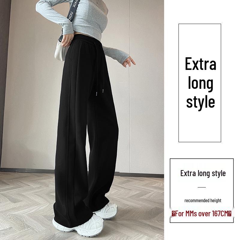 Narrow-to-Wide Leg Women's Spring/Autumn 2025 Sweatpants - Small Size, Straight Leg, Casual Sportswear