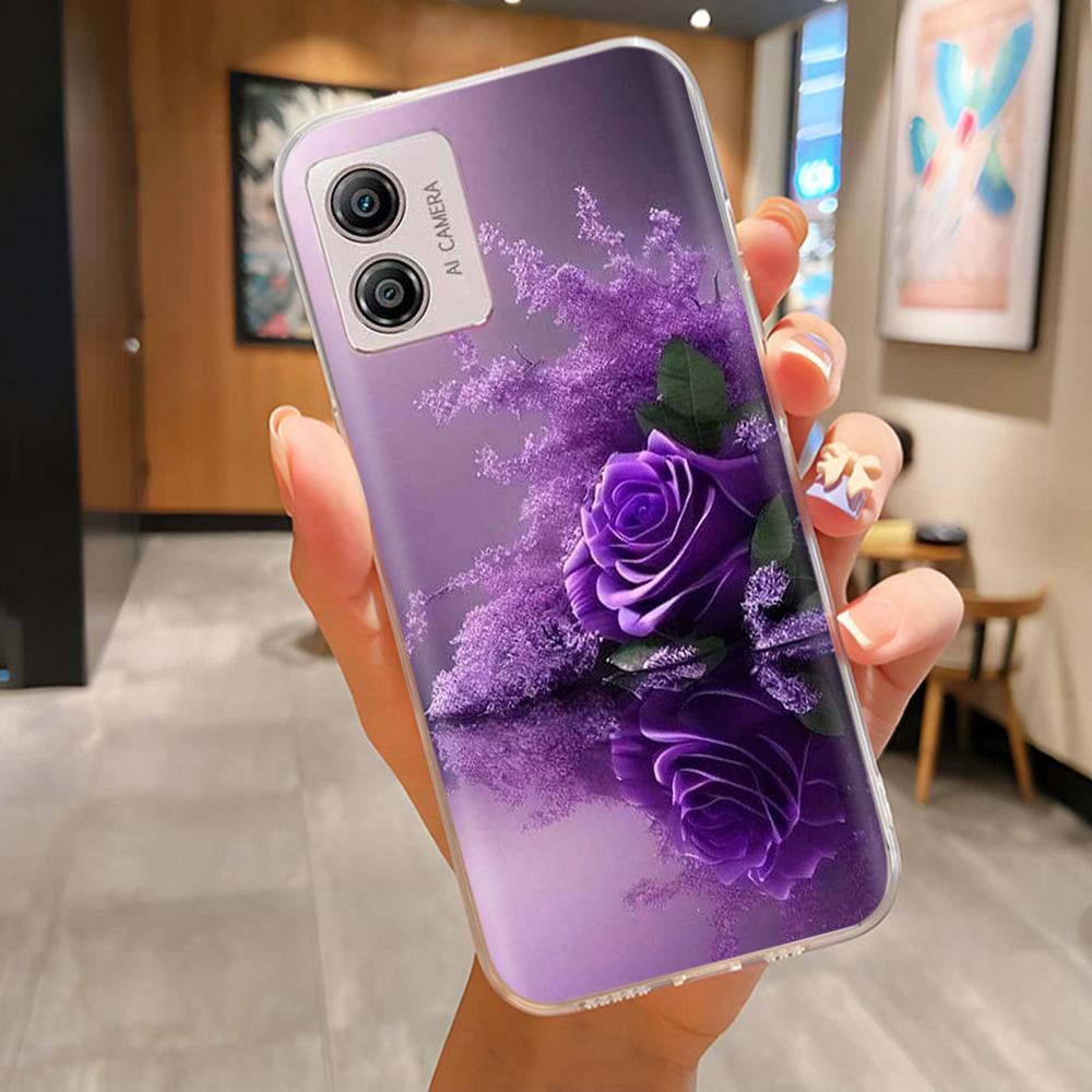 Etui Do Motorola Moto E13 Miękki Przezroczysty TPU Silikonowy Uroczy Kreskówkowy Panda Tylna Pokrywa Do Moto E13 motoE13 Futerały Etui Odporne Na Wstrząsy