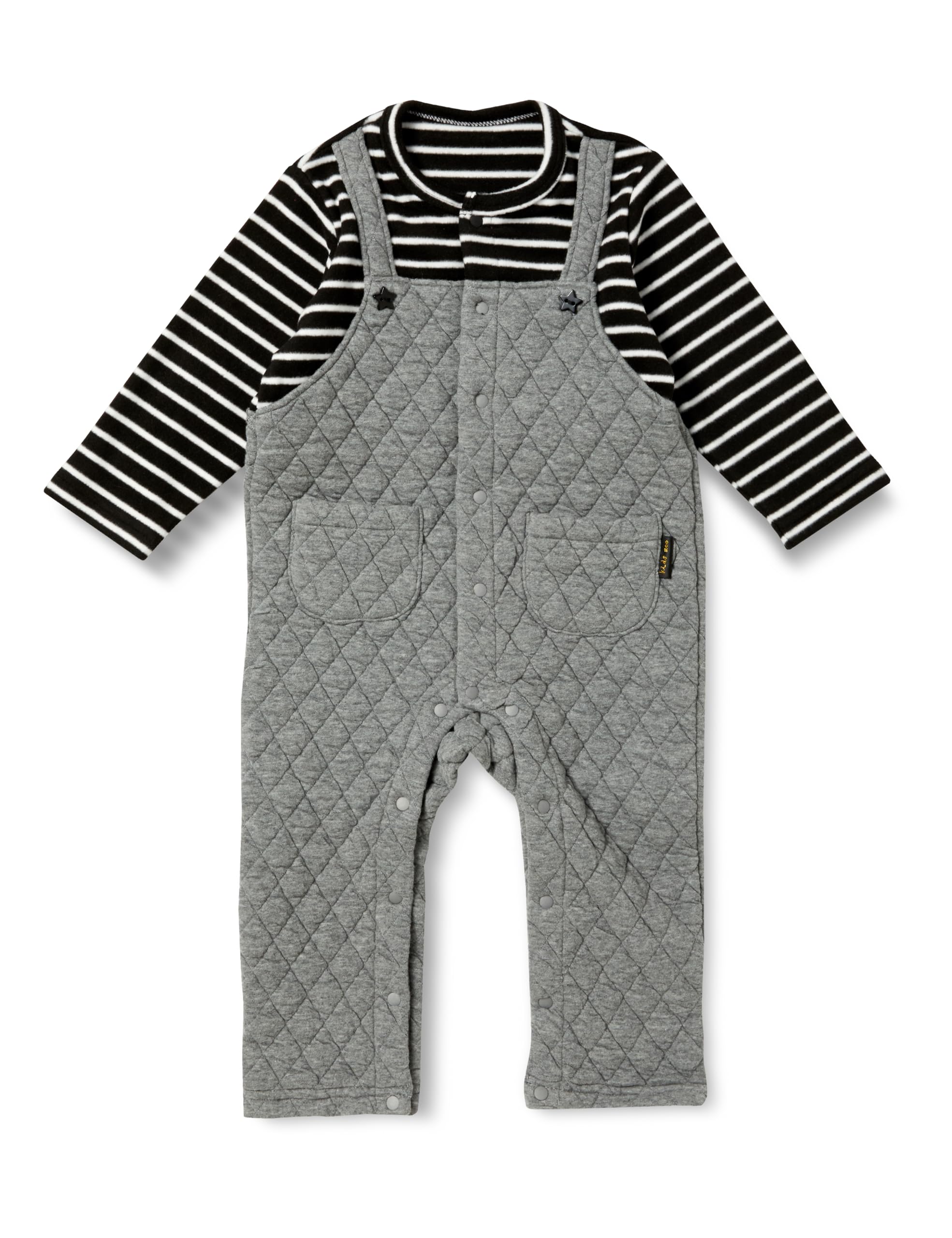 

Star Pattern Knit Quilted Overalls Coveralls G 80 for Boys [Kids Zoo] серый