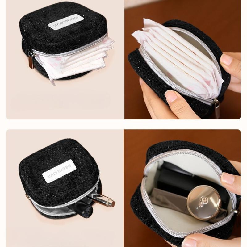 Makeup Bag Flowing Light Square Storage Bag Fashionable Lipstick Bag Portable Travel Cosmetics Storage Bag Sanitary Napkin Storage Bag Clutch Bag