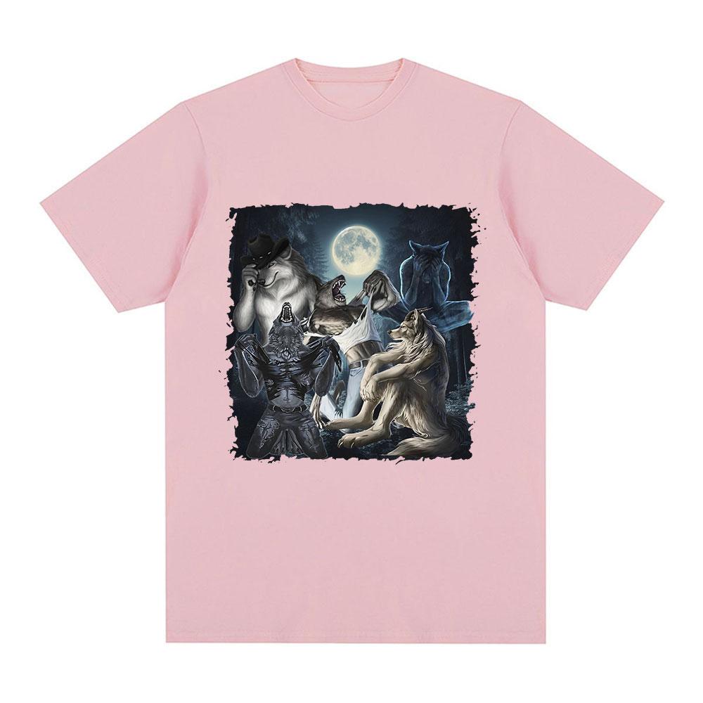 Sedící vlk Doslova já Vtipné meme Tričko Pánské Ležérní Bavlněné Krátký rukáv Harajuku Trička Hip Hop Vintage Harajuku Tričko