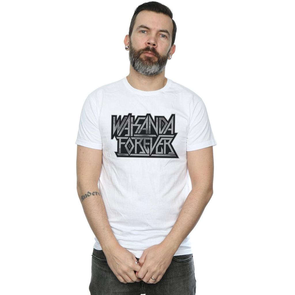 Marvel Mens Wakanda Forever Logo T-Shirt