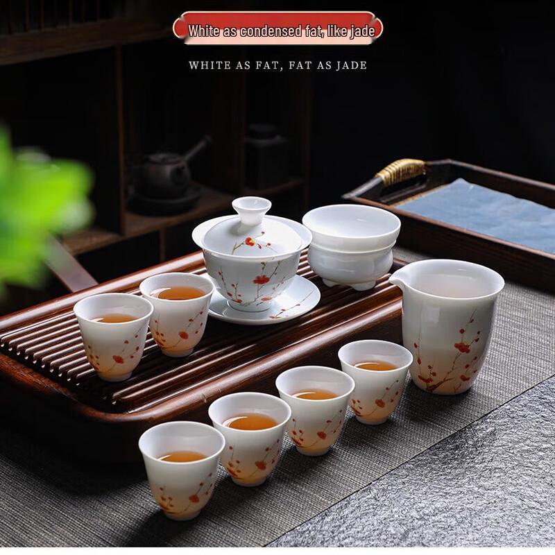 Tuopai Hand-Painted Porcelain Gaiwan Tea Set
