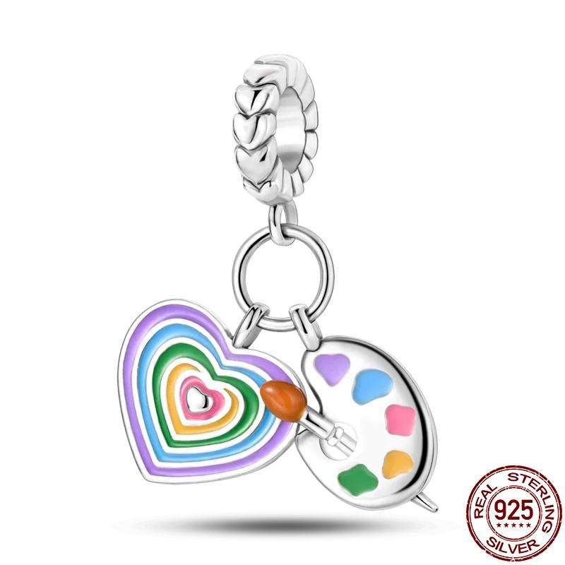 Copper Couple Lovers Sisters The Swing Pendant Charms Fit Original Bracelet Diy Bead Women Jewelry Gift