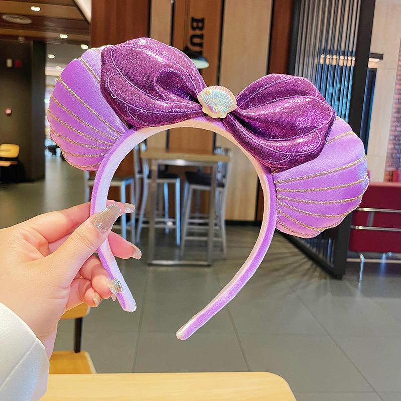 Sparkling Amusement Park Headband Cute High Skull Top Anti Slip Face Wash Bow Headband Headband Hair Accessories for Women