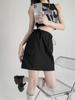 Retro Cargo Skirt for Women Summer Drawstring High Waist Slim Mini Shorts Skirt Fashion Design Preppy Style Style Female Clothes