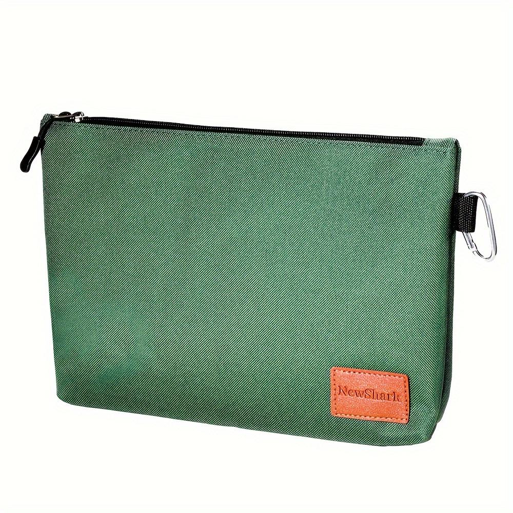 

Canvas Toolkit Multifunctional Zipper Carrying Bag, with Metal Zipper for Home Tools Cosmetics Stationery Travel Supplies зелений