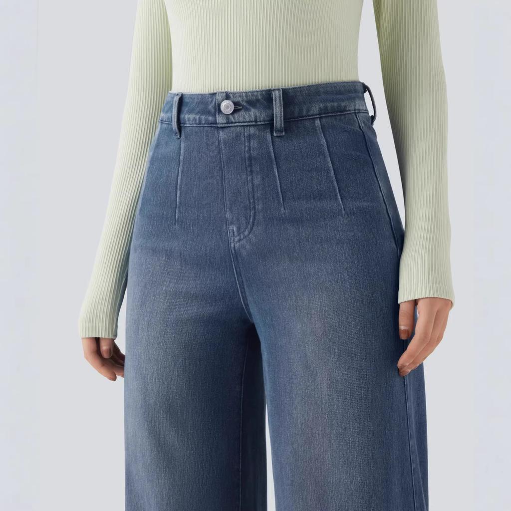 High Stretch Jeans Spring Autumn Casual Loose Artistic Straight Pants Vintage Streetwear Women Clothing High Waist Cargo Jeans