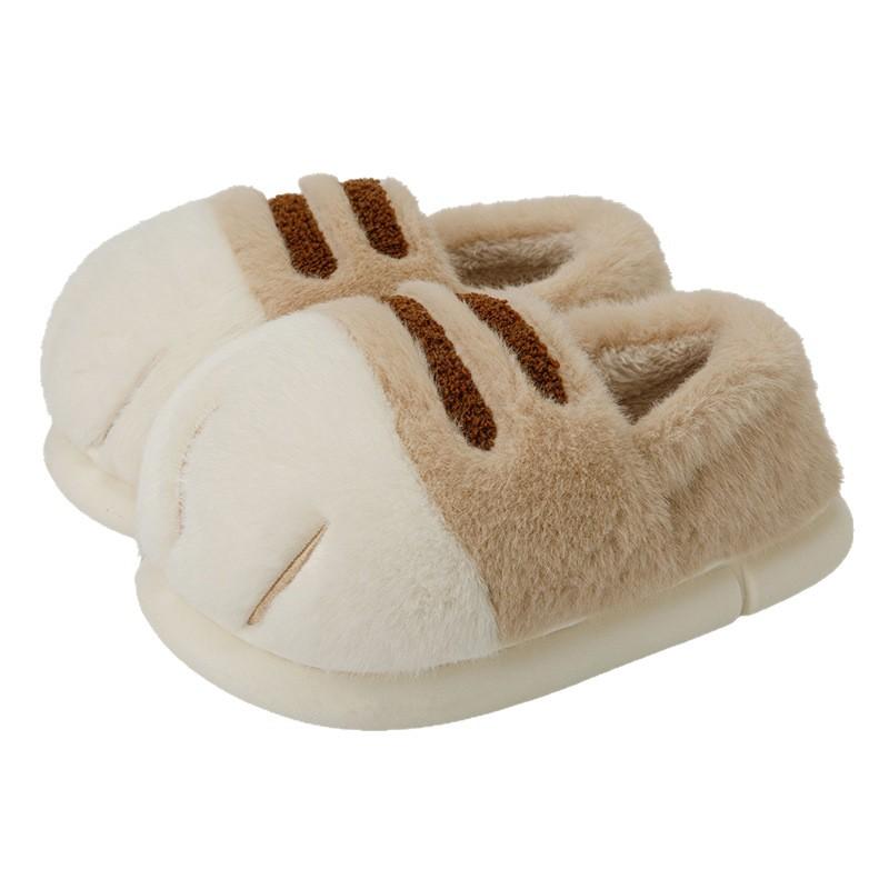 Autumn and Winter Cute Cat Claw Cotton Shoes Piled and Thickened Cute Couples Wear Home Indoor Cotton Slippers