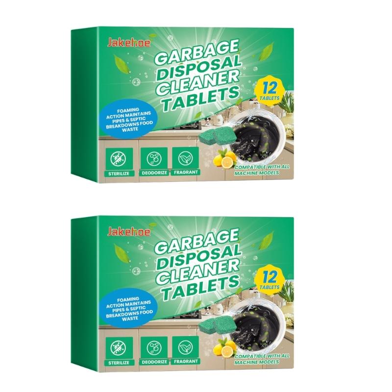 Garbage Disposal Cleaner Tablets Convenient Household Cleaning Solution 12pcs Cleaning Sheets Trash Disposers