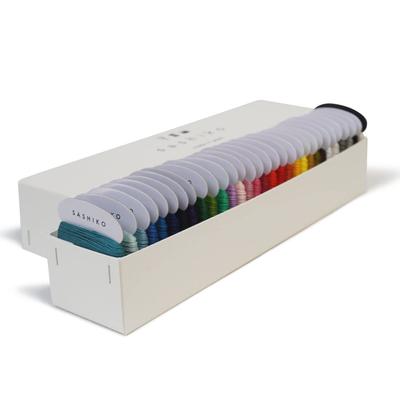 Daruma Sashiko Medium Card Type X 29 Colors 1 Color Gift Boxed Set with Sashiko Sewing Embroidery Value Set Thread, Thick, 100% Cotton, (30m) &