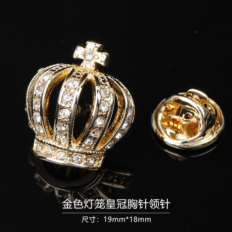 Подарочная коробка Мужская мода Темперамент Хрустальная брошь Булавка для воротника Брошь на пиджак Булавка для воротника Тренд Бутоньерка alloy