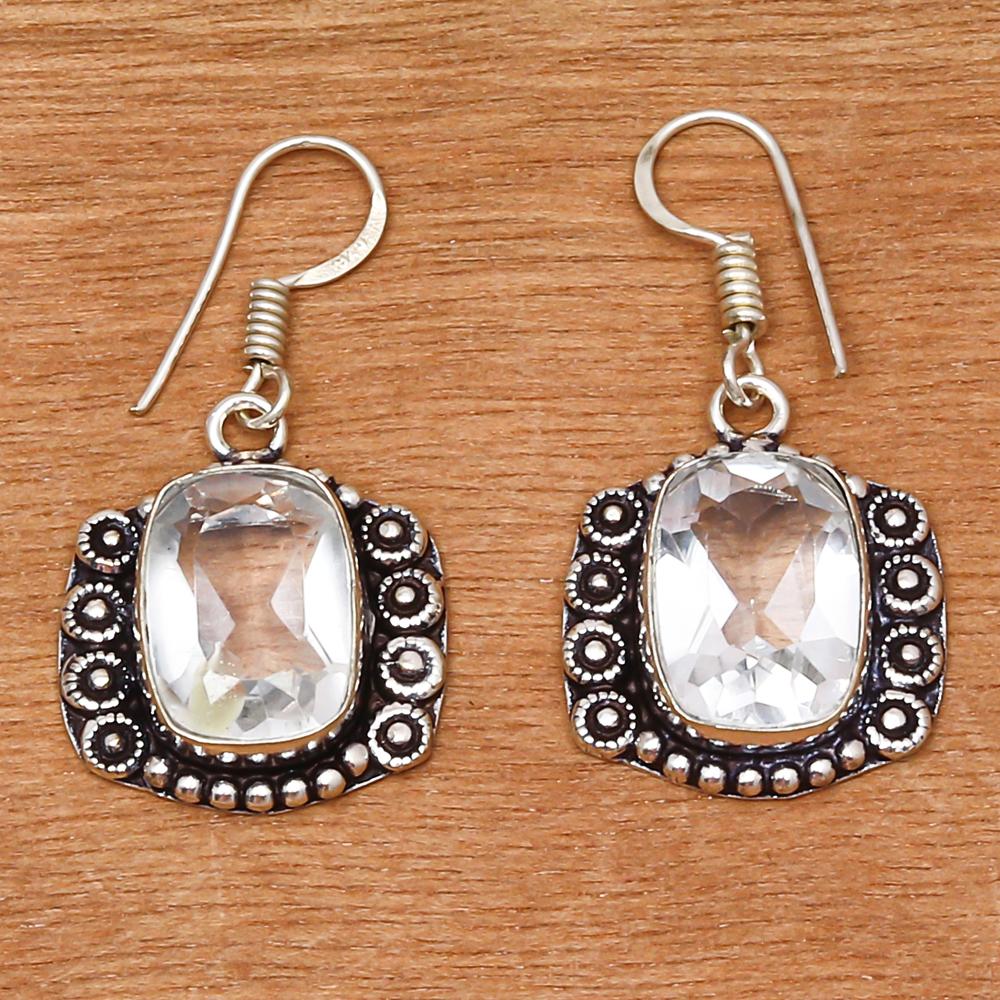 White Topaz Gemstone Friends Jewelry Bracelet &Earring 7-8''