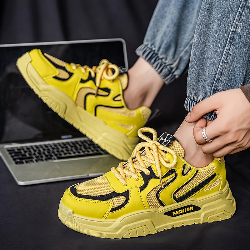 Fashion Men's Sneakers 2025 Summer Mesh Breathable Lace-up Sport Running Shoes Soft Sole Lightweight Comfortable Fashion Casual Shoes