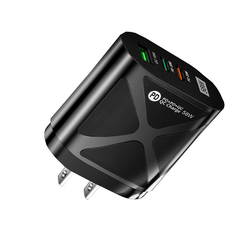 

58W Dual Fast Charger with 2PD + QC3.0 - EU, US, UK, KR, AU Plug Options