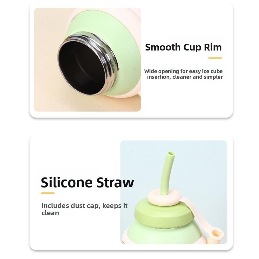 Leak Proof Outdoor Insulated Mug Creative Drinking Straw Cup Cold Beverages Cups  Household