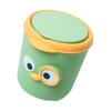 652F Lovely Cartoon Mini Waste Basket with Sealable Lid Trash Can for Small Space