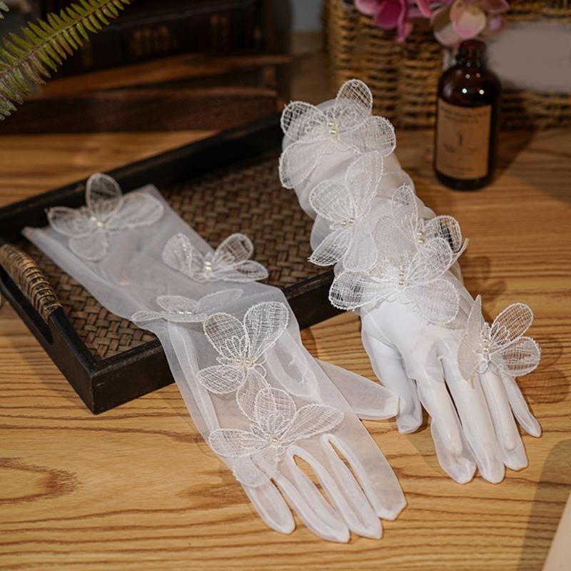 Elegant Butterfly Gloves Long Sheer Gloves Wedding Dress Gloves Evening Party Accessories Handwear Photography Props