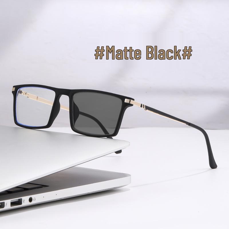 European Multi-Focal Square Reading Glasses Frame for Distance & Near Vision – Fashionable Bare-Face Essential