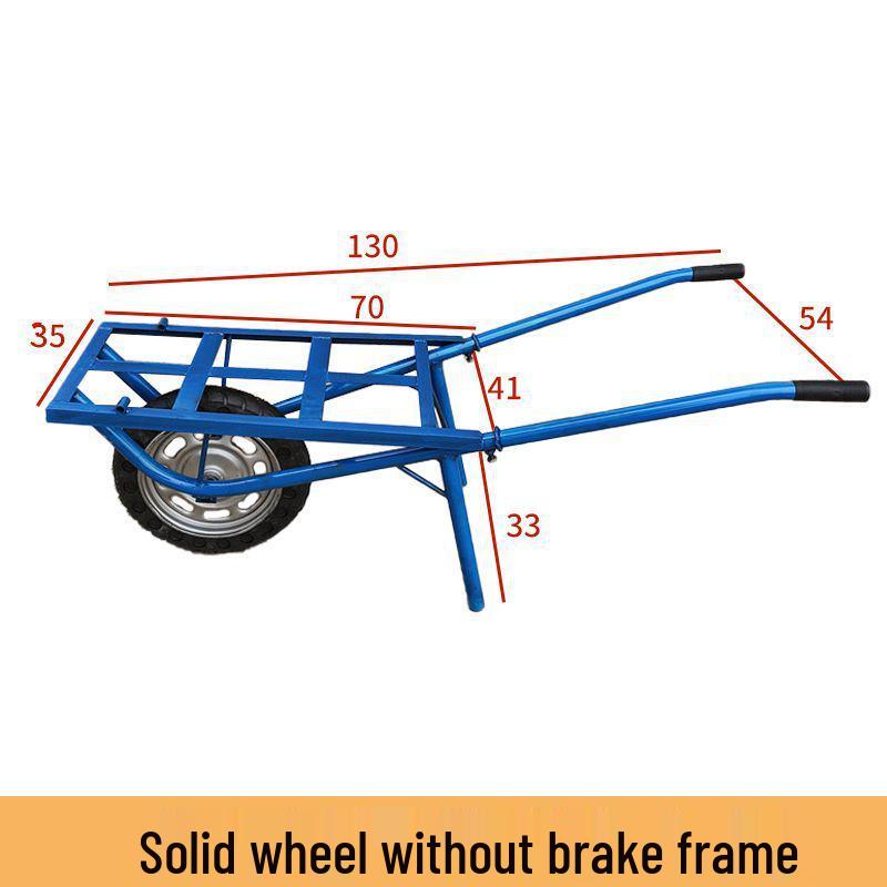 Dual-Wheel Agricultural Wheelbarrow - Small Handcart for Orchard, Construction, or Goods Transport