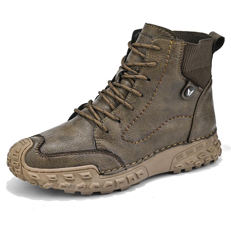 Foreign trade new trend Korean version of high-top men's shoes large size autumn and winter middle-top men's boots size 46 casual shoes 2025