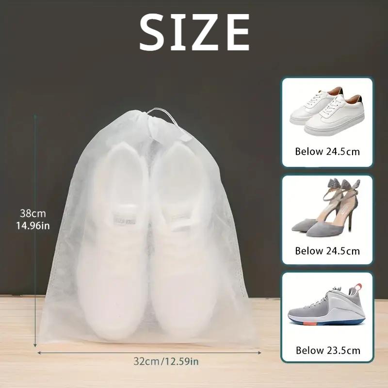 10/50PCS Shoe Storage Bag Wardrobe Storage Device Travel Portability Drawstring Transparent Non-woven Dust Cover Clothing Bag