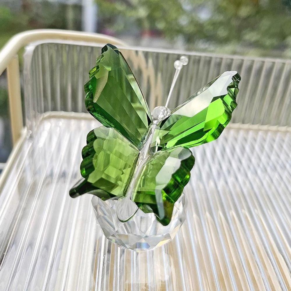 Multicolored 3D Sparkling Butterfly Sculpture Prismatic Butterfly Ornament For Desk Shelf Decor